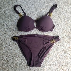 Sexy Bikini set Brown Golden details size M